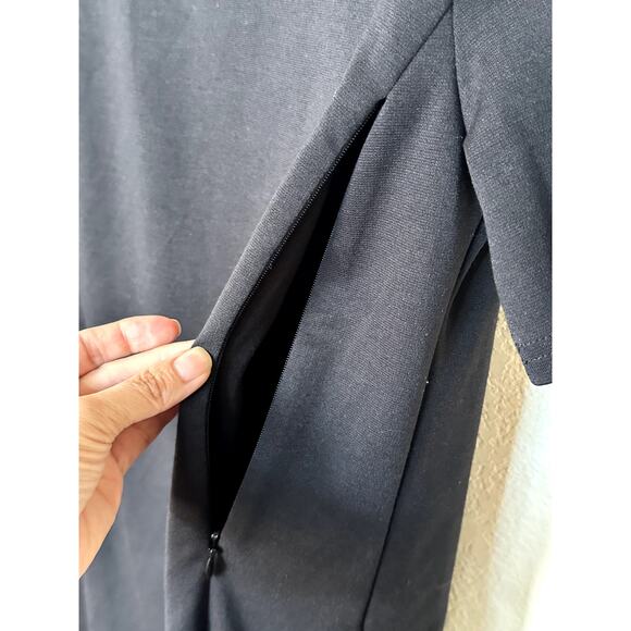 Gap Maternity Nursing Dress – XS Ponte Knit Side Zip – Black Stretch Work/Casual - Picture 5 of 9